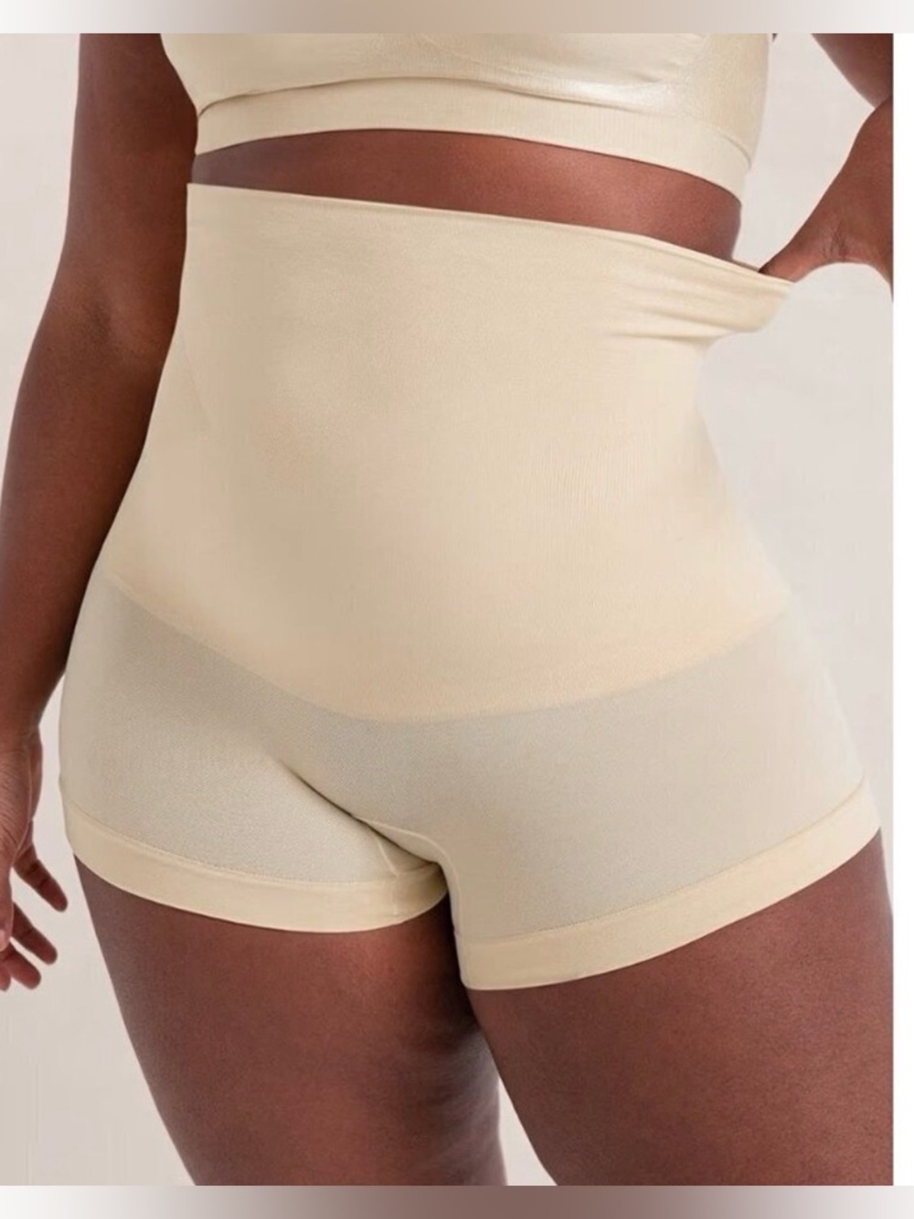 Shapermint High-Waist Sculpting Boyshorts in Light Beige 3X=18/20